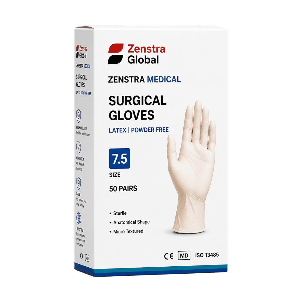 Zenstra Medical Surgical Gloves packaging